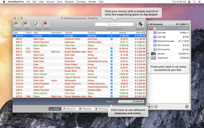 CheckBook Pro 2.7.7 Mac 破解版 - 个人理财管理工具