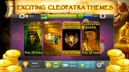 Cleopatra Egyptian Slots - Best of Las Vegas Slot and Caesars Sphinx Gold Frenzy