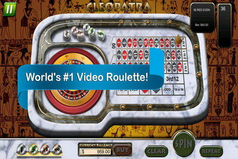 A Cleopatra Roulette Game - Las Vegas Casino Style Video Slots Machines HD Pro screenshot 2