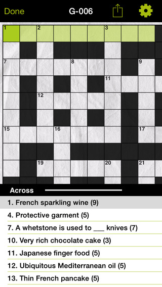 【免費遊戲App】Gourmet Crosswords 1-APP點子