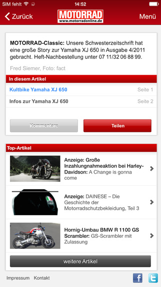 【免費新聞App】MOTORRAD für iPhone-APP點子