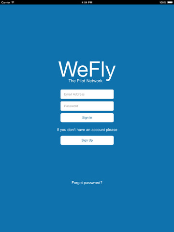 WeFly the pilot network for iPad
