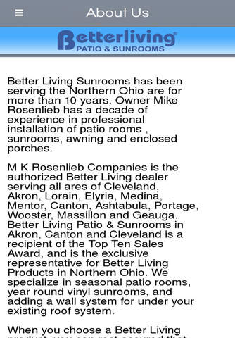 Better Living Sunrooms screenshot 2
