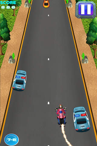 Outlaw Biker Motorcycle Race to Escape Police Car - Top Speed Motor Bike Road Racing,Free screenshot 4