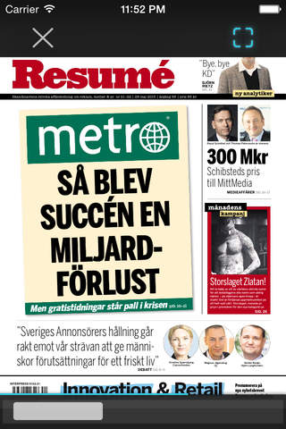 Tidningen Resumé. screenshot 3