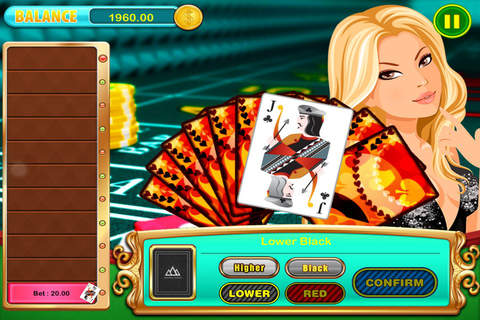 Classic Hi-Lo Cards Games in Vegas Casino Fortune Pro screenshot 3