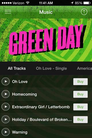 Green Day's Official App screenshot 2