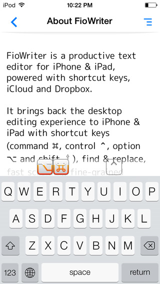 【免費生產應用App】FioWriter - Productive text editor for iPhone & iPad with command keys and cloud sync-APP點子