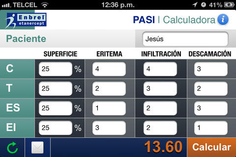 PASI Calculator screenshot 3