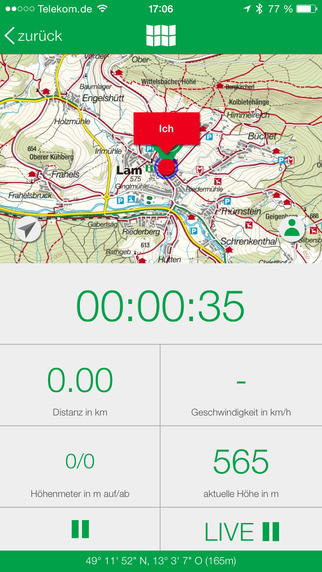 【免費交通運輸App】KOMPASS Wanderkarte mit LIVE-Tracking-APP點子