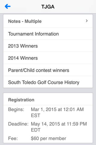 TJGA - Toledo Junior Golf Association screenshot 2