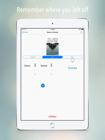 TV Serie Tracker for iPad screenshot 3