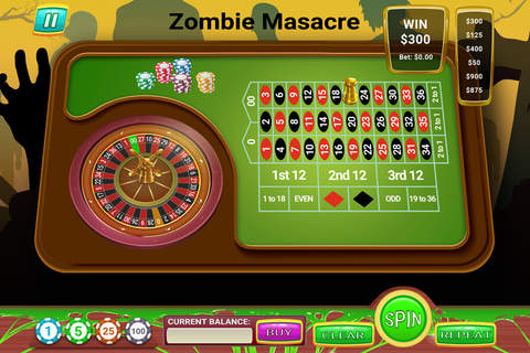 Zombie Massacre Armageddon Roulette - FREE - End Of The World Vegas Casino Game screenshot 2