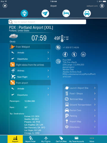Portland Airport Pro (PDX) Flight Tracker radar Alaska Oregon screenshot 2