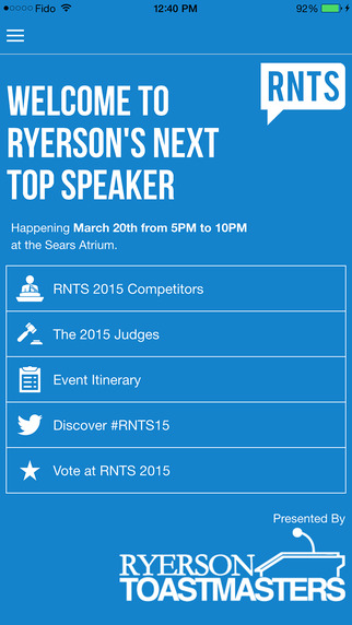 Ryerson's Next Top Speaker