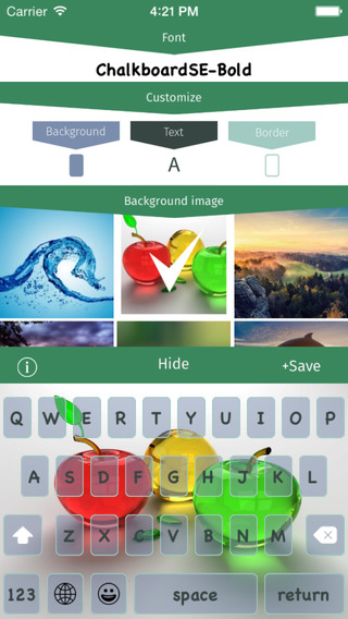 Custom Keyboard for iOS 8 - Pimp your font color background + emoji FREE HD