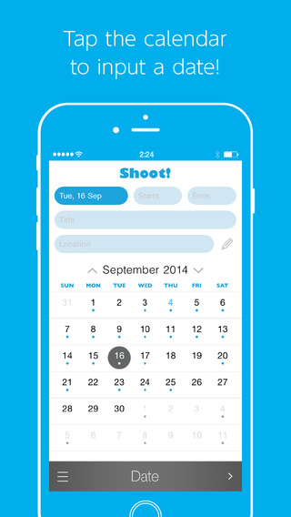 【免費生產應用App】Shoot! - a speedy event inserter-APP點子