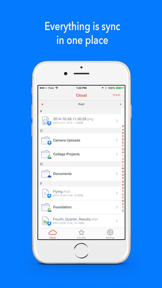 Kept - Your cloud manager for Dropbox Google Drive OneDrive