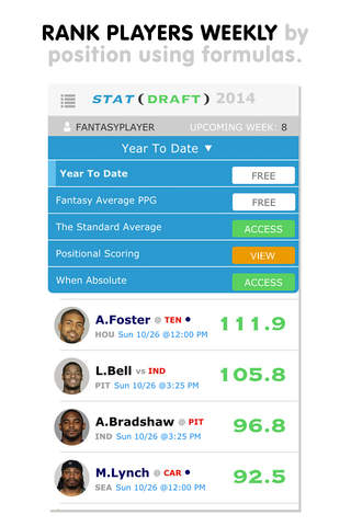 stat(Draft) Fantasy Football - Weekly Player Rankings screenshot 2