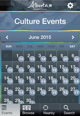 Alberta Culture Events Calendar screenshot 2