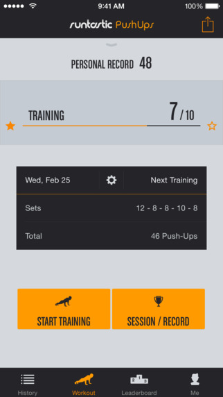 Runtastic Push Ups PRO - Workouts Trainer Counter