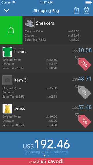 【免費旅遊App】Discounter - discount, convert and track your purchases-APP點子