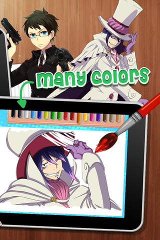 Coloring Anime & Manga Book : Japanese Photos  Cartoon Paint on Blue Exorcist screenshot 2