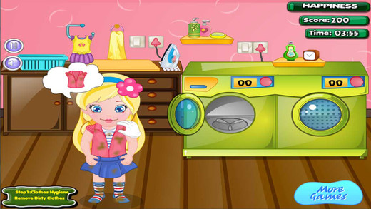 Tidy Girl Wash Cloth Wash Face Brush Teeth - Fun Kids Baby Game