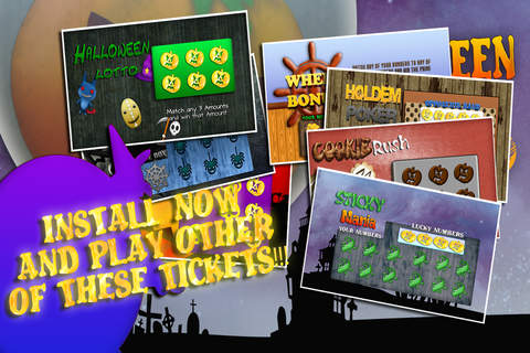 Halloween Spooks Lottery Scratch Card 777 - Ghosts Witches and Wizzards Casino Gold Win Gold screenshot 2