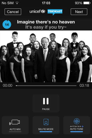 UNICEF #IMAGINE: Sing-along with John Lennon's Imagine, powered by TouchCast screenshot 2