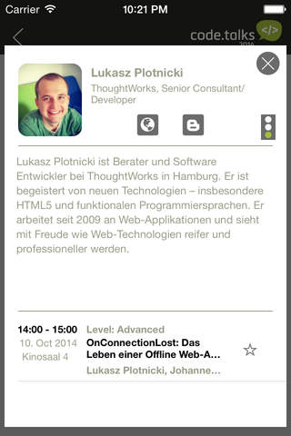 code.talks 2014 - 09. & 10. Oktober in Hamburg screenshot 4