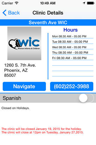 AZ WIC Clinic Search screenshot 3