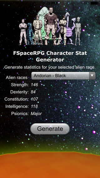 FSpace Alien Statistic Generator