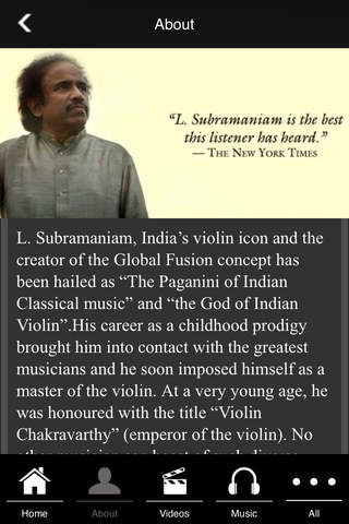 Indian violin - Dr. L. Subramaniam screenshot 2