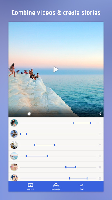 Screenshots of Combine Videos and Stitch Clips Together with Video Slideshow for iPhone