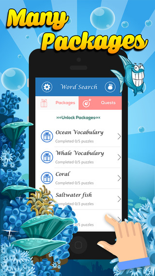 【免費遊戲App】Word Search Ocean “Under Water World & Sea Edition”-APP點子