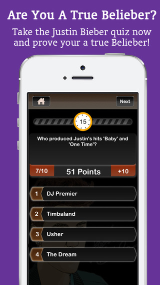 【免費遊戲App】Quiz 4 Justin Bieber!-APP點子