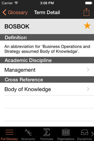 Pocket BOSBOK Vocabulary of Assumed Business Knowledge (Glossary) screenshot 2