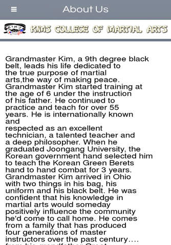 Kim's College of Martial Arts screenshot 2