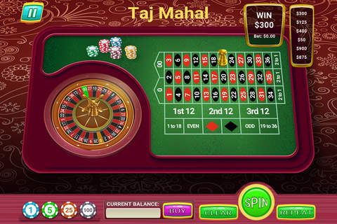 Taj Mahal Golden India - FREE - Vegas Casino Roulette Game screenshot 2