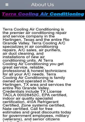 Terra Cooling Air Conditioning - Harlingen screenshot 2
