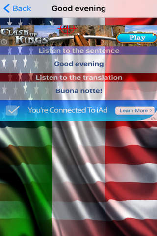 USA Italy Sentences - English Italian Audio Sentence Voice Phrases Inglese Italiano United-States screenshot 3