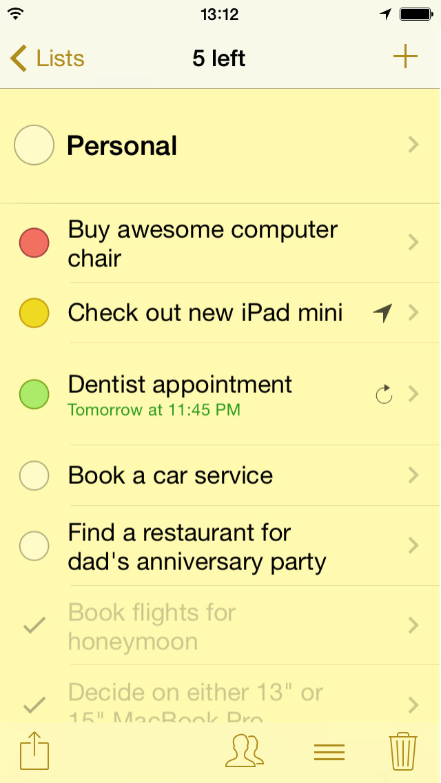 Pocket Lists – Checklists & Reminders Screenshot on iOS