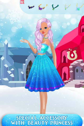 Dress Up Snow Girl Princess : The Little Fall Queen frozen for Ice-land Free Game screenshot 2