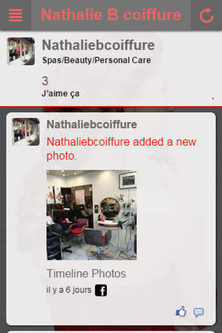 Nathalie B coiffure screenshot 2