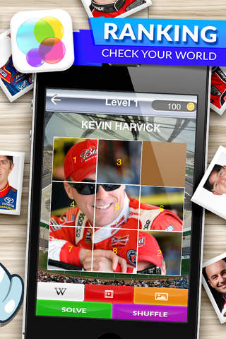 Slide Me Puzzle : NASCAR Drivers Picture Characters Quiz Free Games screenshot 2