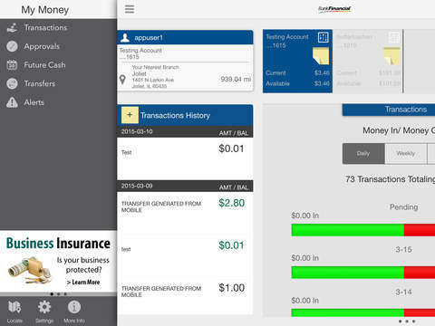 BankFinancial Mobile Business Banking for iPad screenshot 2