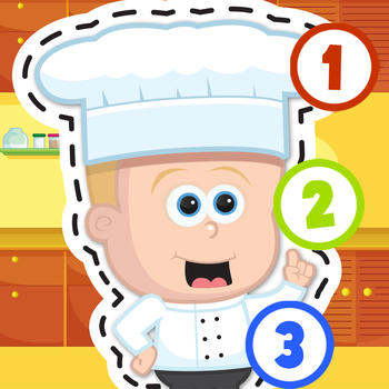 Kids Cooking Puzzle Teach me Tracing & Counting - Learn about the kitchen and how to cook your favorite food like a mini chef LOGO-APP點子