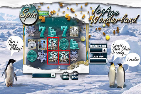 Ice-Age Wonderland Slots - Get FREE Vegas Casino for Christmas with Iceberg Penguins and Friendly Wolf screenshot 3