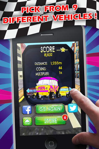 Hippie Monster Van Double Bounce - FREE - Obstacle Course Town Car Race Game screenshot 4